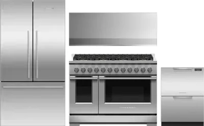 4 Piece Package Includes Refrigerator, Range, Hood And Dishwasher